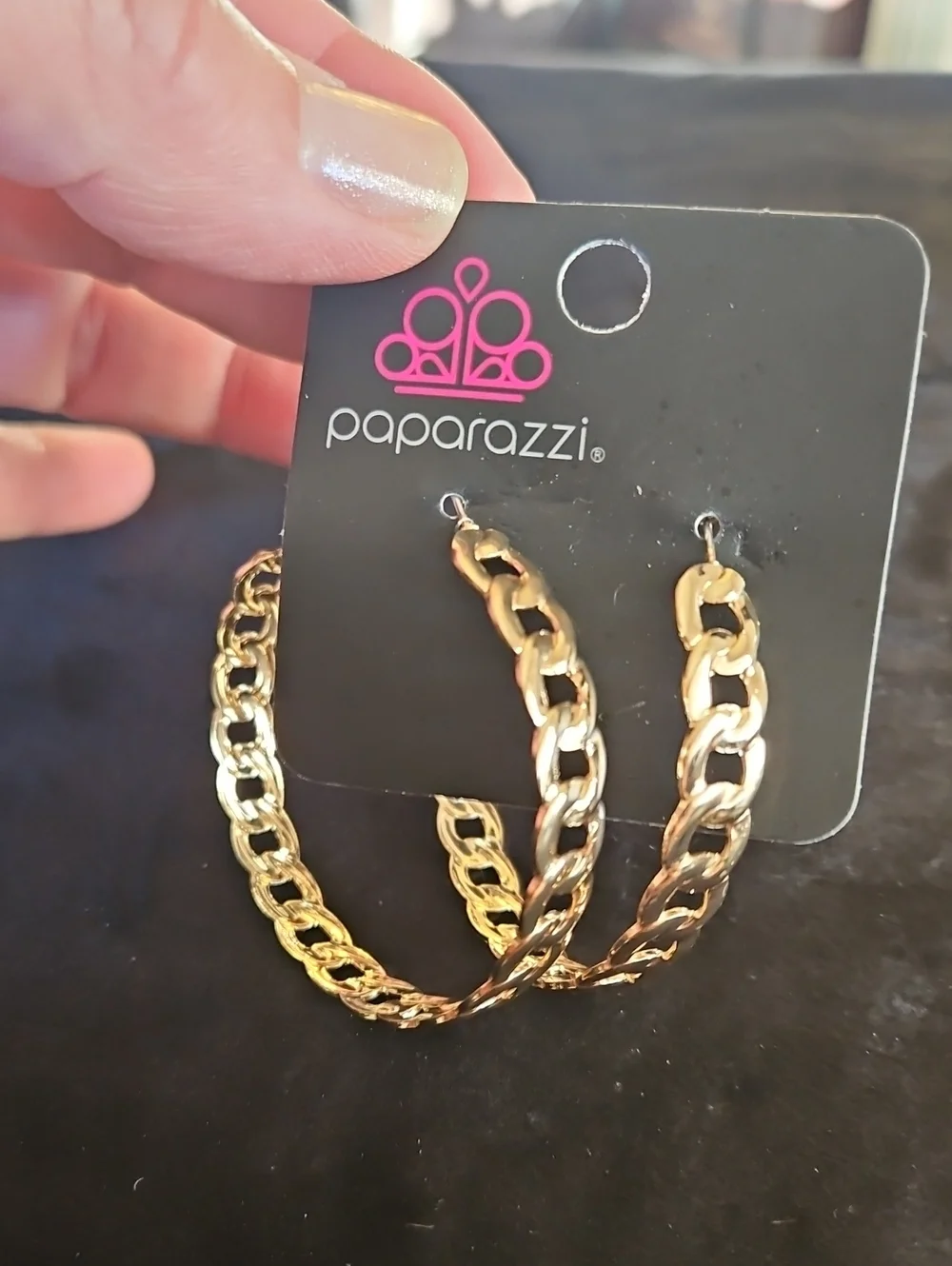 Paparazzi Gold Chain-Link Hoop Earrings - NWT